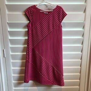 Maggie Breen dress size 8 pink with black stripes